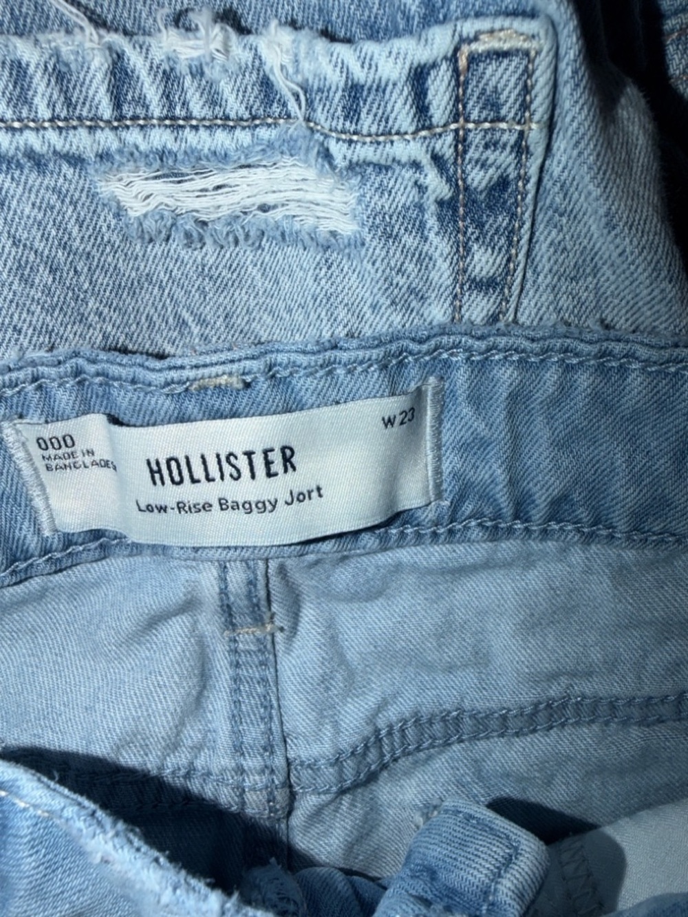 Hollister Light Blue Low-Rise Baggy Jort